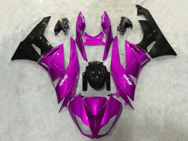 Purple Glossy Black 2009-2012 Kawasaki ZX6R Motorcycle Fairings