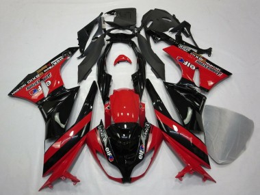 Red Glossy Black Elf Touch4 Bridgestone 2009-2012 Kawasaki ZX6R Motorcycle Fairings