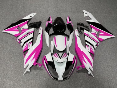 White Pink Black 2009-2012 Kawasaki ZX6R Motorcycle Fairings