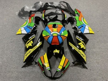 Glossy Black Multicolor 2009-2012 Kawasaki ZX6R Motorcycle Fairings