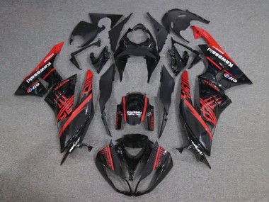 Glossy Black Red Monster 2009-2012 Kawasaki ZX6R Motorcycle Fairings