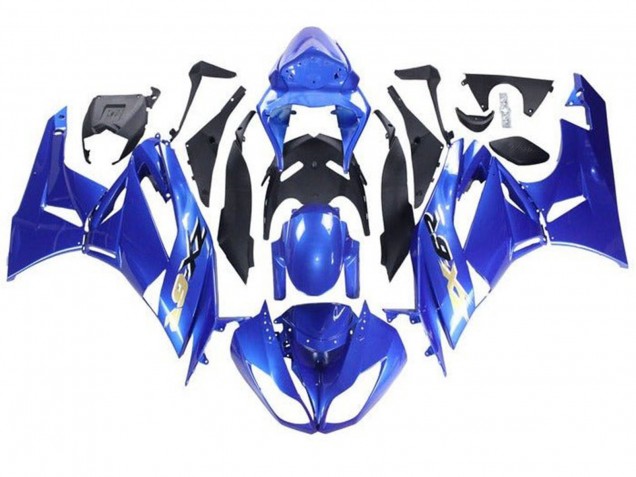 Blue Black Gold 2009-2012 Kawasaki ZX6R Motorcycle Fairings
