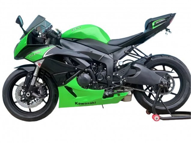 Green Matte Black 2009-2012 Kawasaki ZX6R Motorcycle Fairings