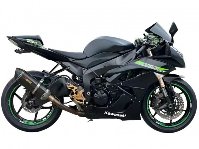 Matte Black Green 2009-2012 Kawasaki ZX6R Motorcycle Fairings