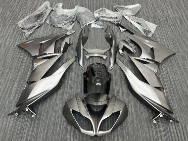 Matte Silver Black 2009-2012 Kawasaki ZX6R Motorcycle Fairings
