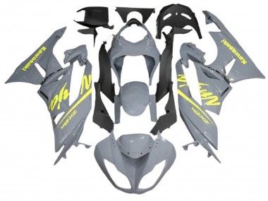 Nardo Grey Yellow 2009-2012 Kawasaki ZX6R Motorcycle Fairings