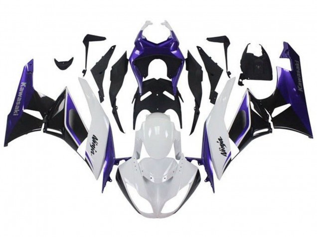 Purple White Black 2009-2012 Kawasaki ZX6R Motorcycle Fairings