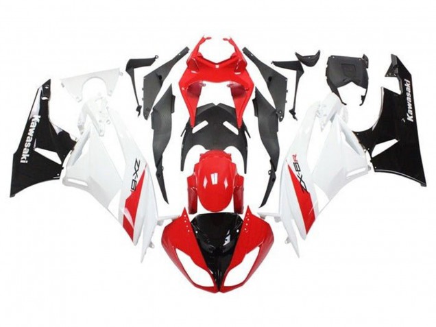 Red White Black 2009-2012 Kawasaki ZX6R Motorcycle Fairings