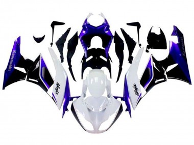 Blue White Black 2009-2012 Kawasaki ZX6R Motorcycle Fairings