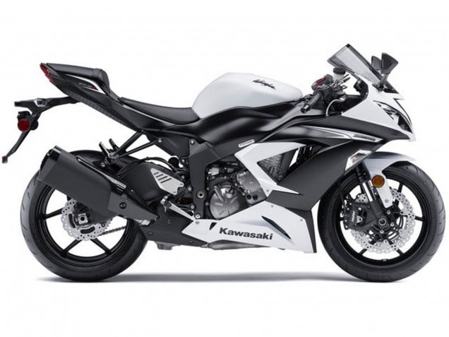 White Matte Black 2013-2018 Kawasaki ZX6R Motorcycle Fairings Kit
