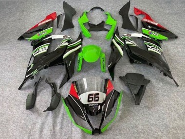 Green White Black Red Elf 66 2013-2018 Kawasaki ZX6R Motorcycle Fairings