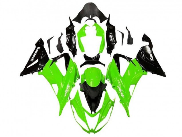 Green Glossy Black 2013-2018 Kawasaki ZX6R Motorcycle Fairing Kits