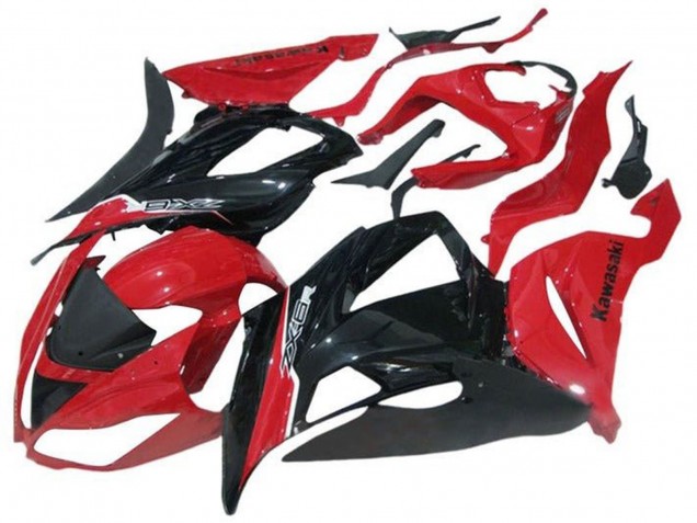 Red Glossy Black 2013-2018 Kawasaki ZX6R Motorcycle Fairing