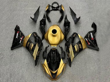 Gold Glossy Black 2013-2018 Kawasaki ZX6R Motorcycle Fairings