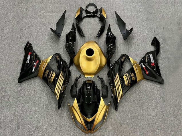 Gold Glossy Black 2013-2018 Kawasaki ZX6R Motorcycle Fairings
