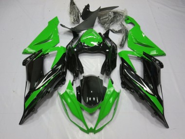 Green Glossy Black 2013-2018 Kawasaki ZX6R Motorcycle Fairing
