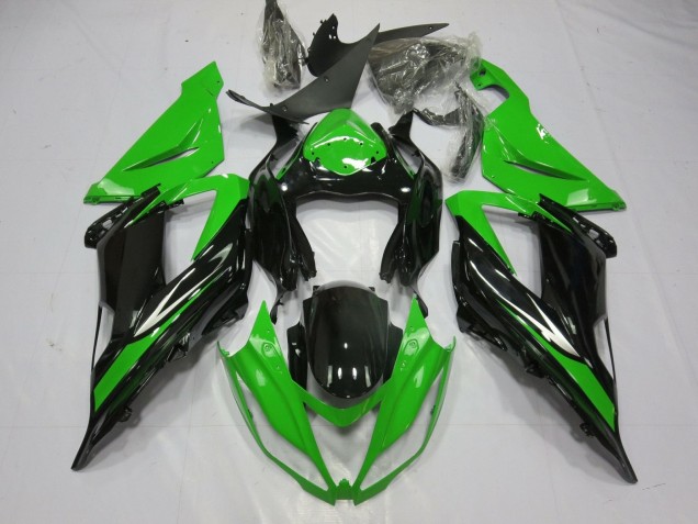 Green Glossy Black 2013-2018 Kawasaki ZX6R Motorcycle Fairing