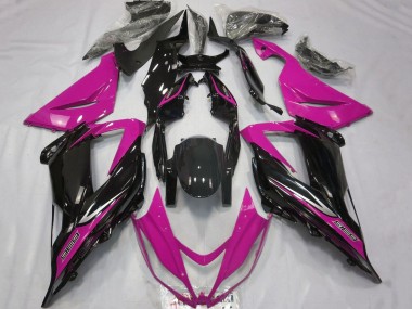 Pink Glossy Black 2013-2018 Kawasaki ZX6R Motorcycle Fairings