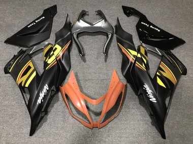Matte Black Orange Gold 2013-2018 Kawasaki ZX6R Motorcycle Fairings