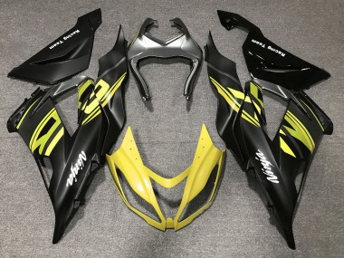 Matte Black Yellow 2013-2018 Kawasaki ZX6R Motorcycle Fairings