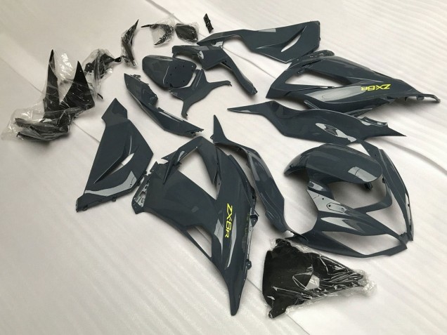 Dark Grey Yellow 2013-2018 Kawasaki ZX6R Motorcycle Fairings