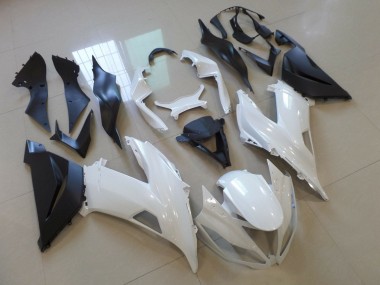 White Matte Black 2013-2018 Kawasaki ZX6R Motorcycle Fairing