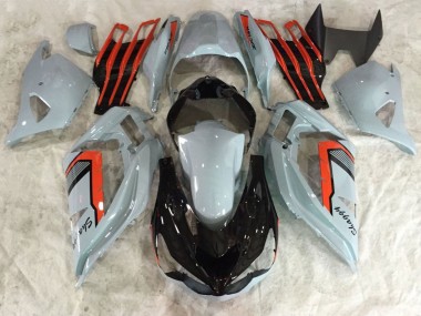Nardo Grey Red Black 2013-2018 Kawasaki ZX6R Motorcycle Fairings