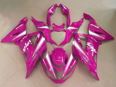 Pink White 2013-2018 Kawasaki ZX6R Motorcycle Fairings