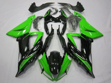 Green Glossy Black 2013-2018 Kawasaki ZX6R Motorcycle Fairings