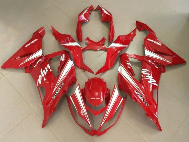 Red White 2013-2018 Kawasaki ZX6R Motorcycle Fairings