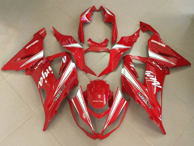 Red White 2013-2018 Kawasaki ZX6R Motorcycle Fairings