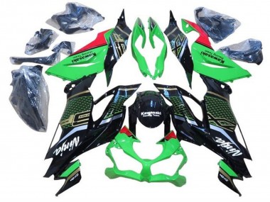Green Red Glossy Black Honeycomb 2019-2022 Kawasaki ZX6R Motorcycle Fairings