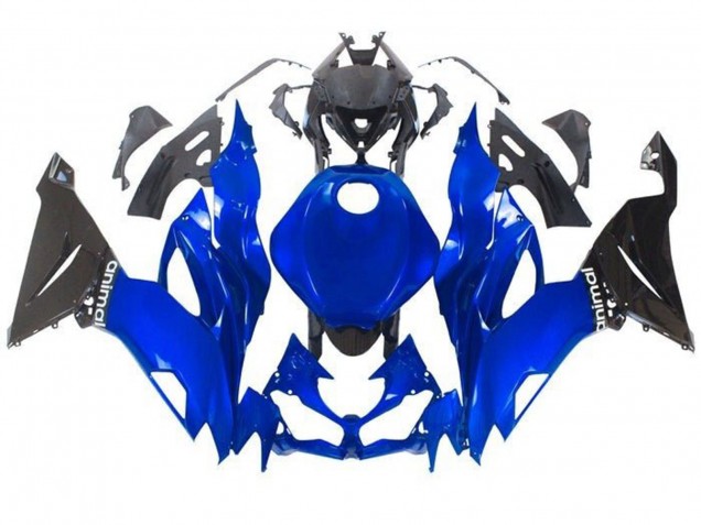 Blue Glossy Black 2019-2022 Kawasaki ZX6R Motorcycle Fairings