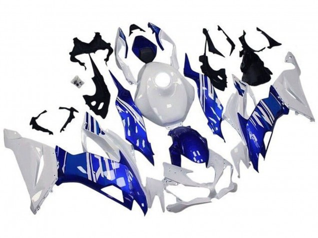 White Blue 2019-2022 Kawasaki ZX6R Motorcycle Fairings