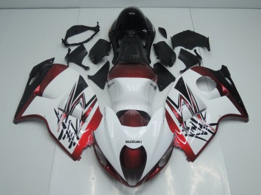 White Candy Red Black 1996-2007 Suzuki GSXR 1300 Hayabusa Motorcycle Fairings