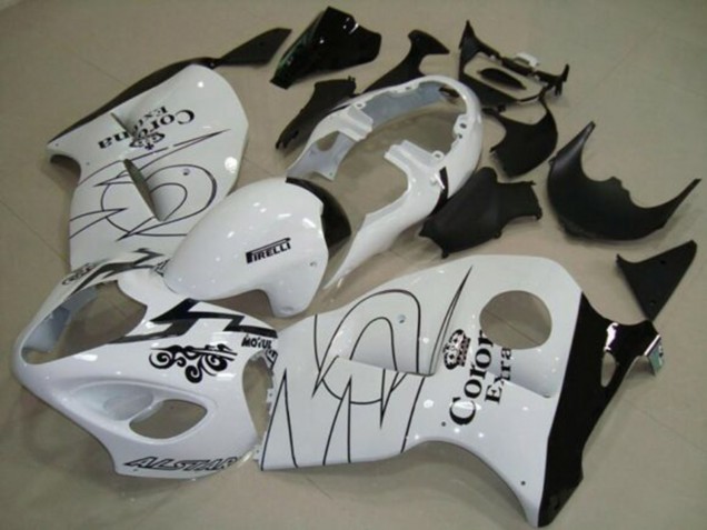 White Black Corona Tribal 1996-2007 Suzuki GSXR 1300 Hayabusa Motorcycle Fairings