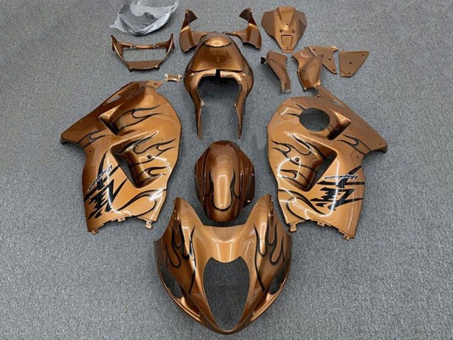 Brown Bronze Black Flame 1996-2007 Suzuki GSXR 1300 Hayabusa Motorcycle Fairings