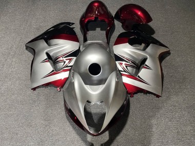 Silver Candy Red 1996-2007 Suzuki GSXR 1300 Hayabusa Motorcycle Fairings