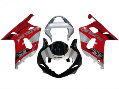 Silver Red Black 2000-2002 Suzuki GSXR1000 Motorcycle Fairings