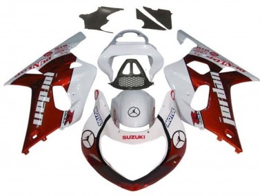 White Red Jordan 2000-2002 Suzuki GSXR1000 Motorcycle Fairings