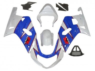 White Blue Red Pinstripe 2000-2002 Suzuki GSXR1000 Motorcycle Fairings