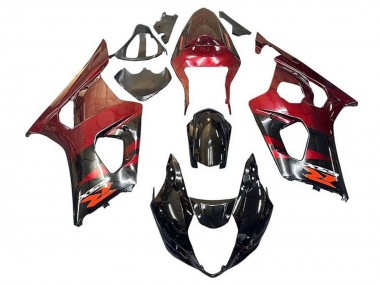 Red Glossy Black 2003-2004 Suzuki GSXR 1000 Motorcycle Fairings
