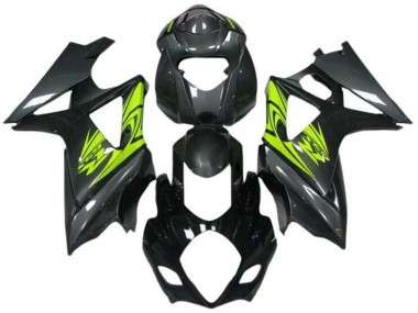 Black Grey Neon Yellow 2005-2006 Suzuki GSXR 1000 Motorcycle Fairings