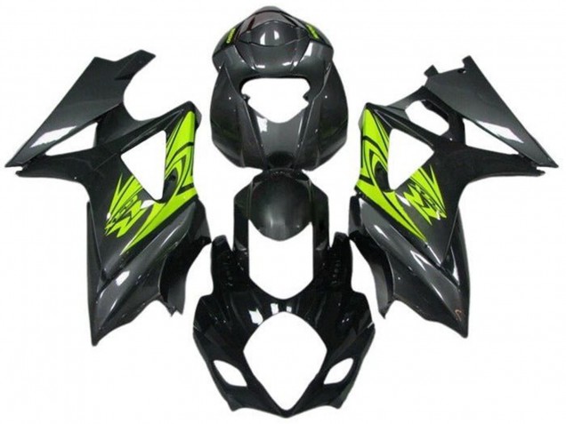 Black Grey Neon Yellow 2005-2006 Suzuki GSXR 1000 Motorcycle Fairings