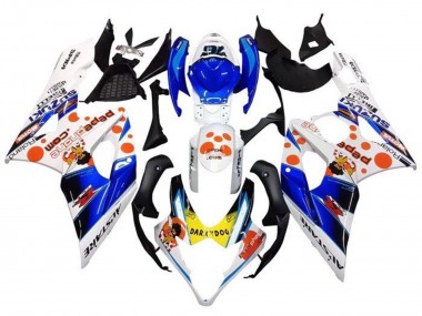 White Blue Orange Yellow Dark Dog 2005-2006 Suzuki GSXR 1000 Motorcycle Fairings