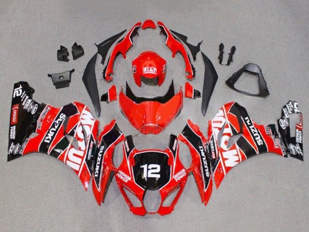 Red White Black Motul 12 2017-2025 Suzuki GSXR1000 Motorcycle Fairings