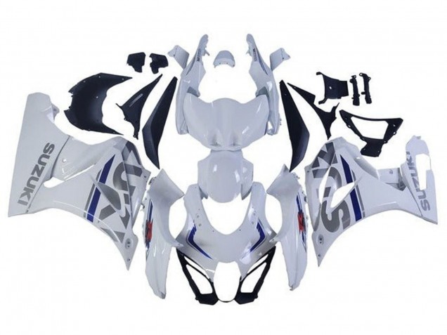 White Silver Blue 2017-2025 Suzuki GSXR1000 Motorcycle Fairings