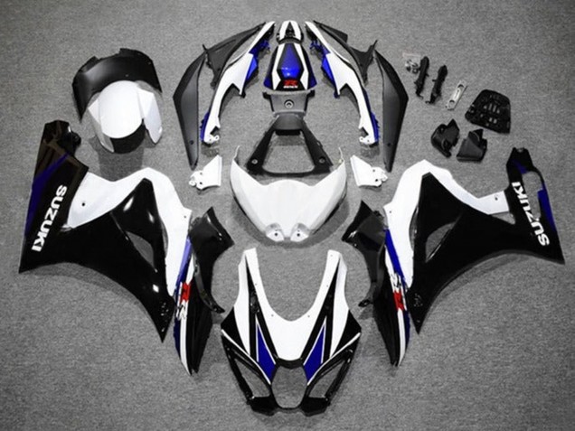 White Blue Black 2017-2025 Suzuki GSXR1000 Motorcycle Fairings