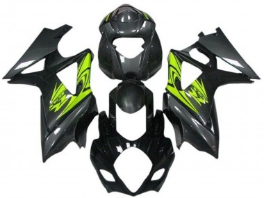 Black Neon Yellow 2007-2008 Suzuki GSXR 1000 Motorcycle Fairings