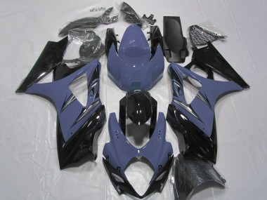 Silver Blue Glossy Black 2007-2008 Suzuki GSXR 1000 Motorcycle Fairings